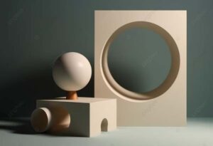 patung non figuratif geometris